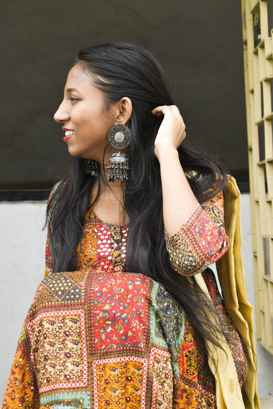 Boho Silver Oxidized Jhumka – Ethnic Elegance for Every Festival