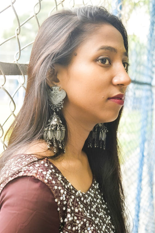 Handcrafted Oxidized Silver Jhumka Earrings – A Festive Favorite & Timeless Gift