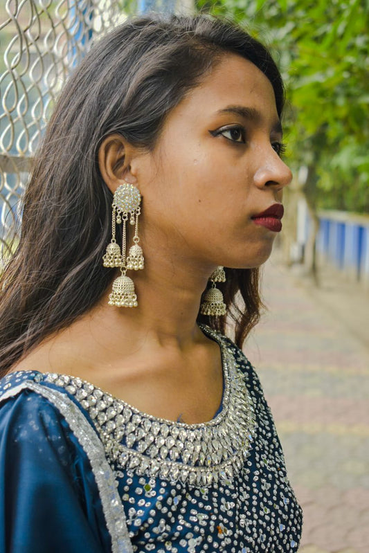 Silver Multi-Jhumka Earrings – The Perfect Gift for Every Festival